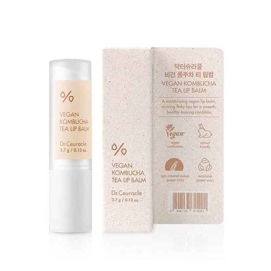 Dr.Ceuracle ลิปบาล์ม Vegan Kombucha Tea Lip Balm 3.7กรัม