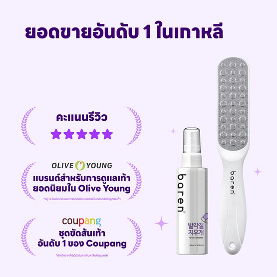 BAREN ชุดขัดส้นเท้า Baren Foot Softener At-Home Kit