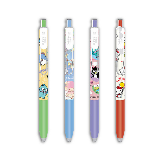 CODE:D ปากกาเจลคลิปเหล็ก 0.5 มม. Sanrio คละลาย (แพ็ก 4 ด้าม)