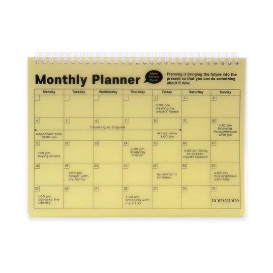 ROPAMODA สมุด PP Monthly Planner - Grey