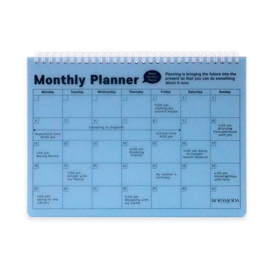 ROPAMODA สมุด PP Monthly Planner - Blue