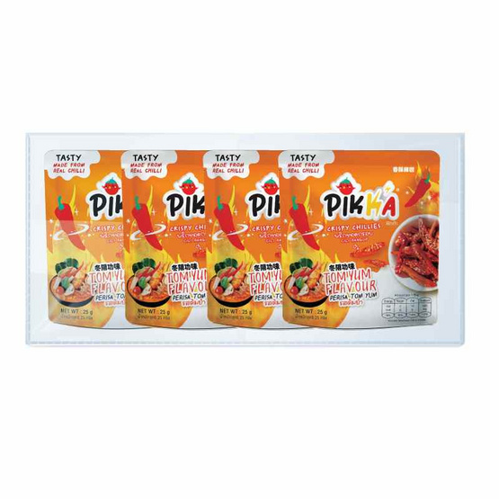 พิกก้า พริกทอดกรอบ รสต้มยำ 25 กรัม (แพ็ก 4 ชิ้น)