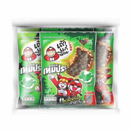 เถ้าแก่น้อย สาหร่ายเทมปุระรสต้นตำรับ 22 กรัม (แพ็ก 6 ชิ้น) เถ้าแก่น้อย สาหร่ายเทมปุระรสต้นตำรับ 22 กรัม (แพ็ก 6 ชิ้น)