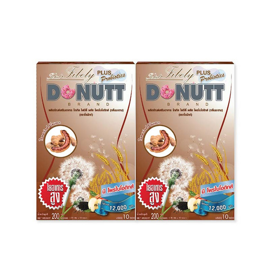 Donutt โทเทิล ไฟบีลี่ พลัส โพรไบโอติกส์ รวมรส 4 รสชาติ (แพ็ก 8 กล่อง)