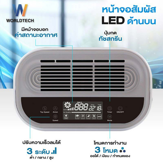 Worldtech เครื่องฟอกอากาศ  รุ่น WT-P80