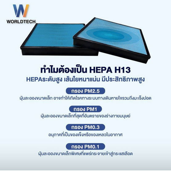 Worldtech เครื่องฟอกอากาศ  รุ่น WT-P80