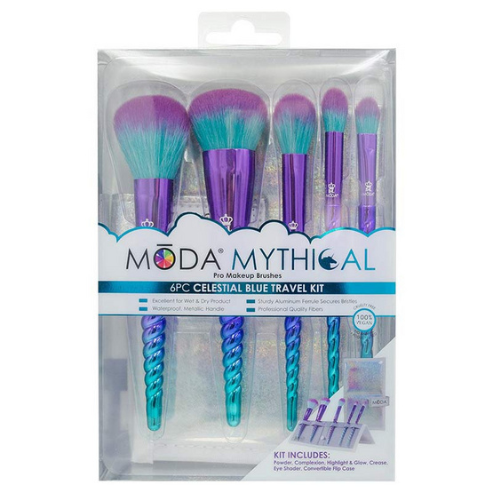 Moda เซ็ทแปรงแต่งหน้า Mythical Celestial Blue Travel Kit (6ชิ้น/ชุด)