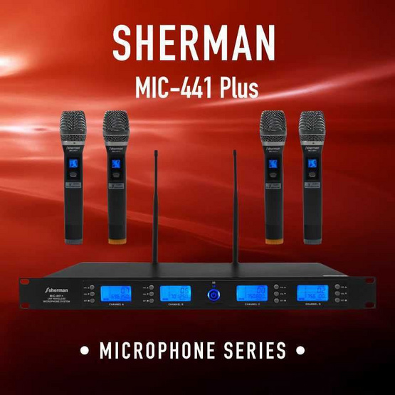 Sherman ไมโครโฟนไร้สาย 4 ตัว MIC-441+