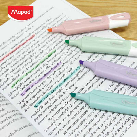 Maped ปากกาเน้นข้อความ FLUO PEPS สี PASTEL คละสี (แพ็ก 4 ด้าม)