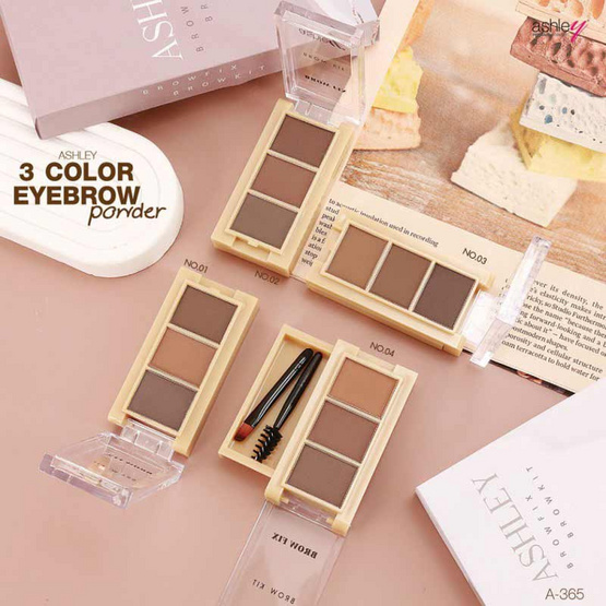 Ashley พาเลทคิ้ว 3 Color Eyebrow Powder 3.75 กรัม