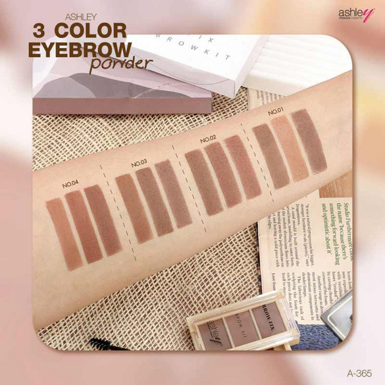 Ashley พาเลทคิ้ว 3 Color Eyebrow Powder 3.75 กรัม Ashley พาเลทคิ้ว 3 Color Eyebrow Powder 3.75 กรัม