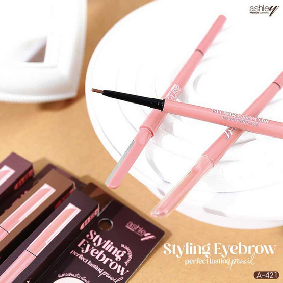 Ashley ดินสอเขียนคิ้ว Styling Eyebrow Pencil Brown 11 กรัม