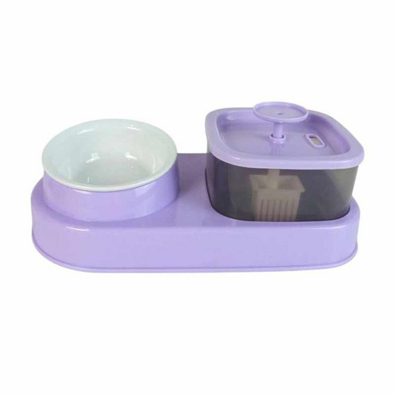 CCPets น้ำพุสัตวเลี้ยงพร้อมให้อาหารสัตว์เลี้ยง HT010N-PU