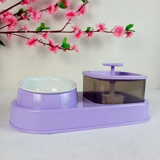 CCPets น้ำพุสัตวเลี้ยงพร้อมให้อาหารสัตว์เลี้ยง HT010N-PU