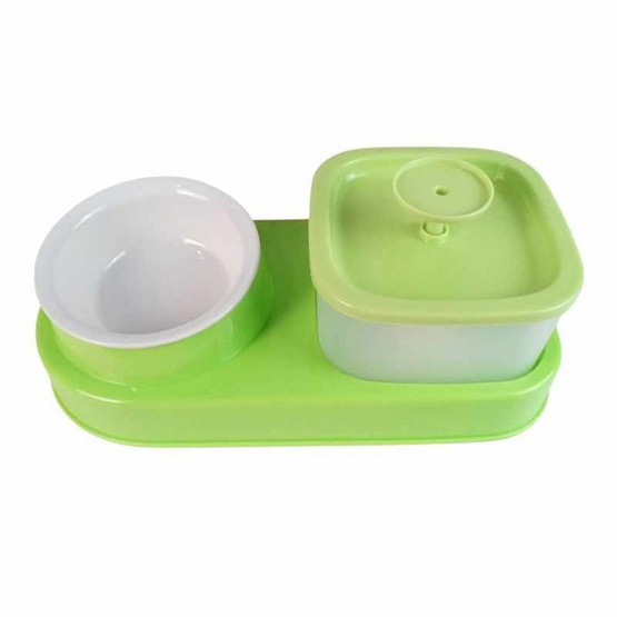 CCPets น้ำพุสัตวเลี้ยงพร้อมให้อาหารสัตว์เลี้ยง HT010N-G