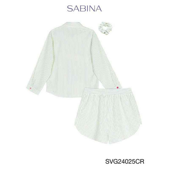 Sabina Sleepwear เซ็ตชุดนอน เสื้อแขนยาวพร้อมกางเกงขาสั้น แถมฟรี ยางมัดผม Sabina Sleepwear เซ็ตชุดนอน เสื้อแขนยาวพร้อมกางเกงขาสั้น แถมฟรี ยางมัดผม