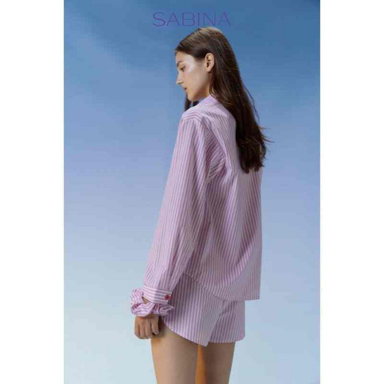 Sabina Sleepwear เซ็ตชุดนอน เสื้อแขนยาวพร้อมกางเกงขาสั้น แถมฟรี ยางมัดผม Sabina Sleepwear เซ็ตชุดนอน เสื้อแขนยาวพร้อมกางเกงขาสั้น แถมฟรี ยางมัดผม