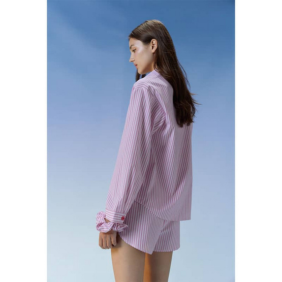 Sabina Sleepwear เซ็ตชุดนอน เสื้อแขนยาวพร้อมกางเกงขาสั้น แถมฟรี ยางมัดผม