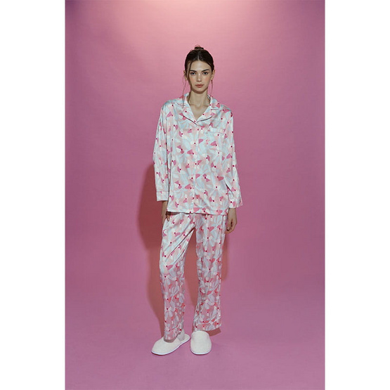 Sabina Sleepwear เซ็ตชุดนอน เสื้อแขนยาวพร้อมกางเกงขายาว