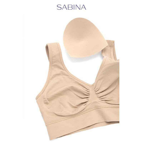 Sabina เสื้อชั้นในไร้โครง Habpy lady Level 1 สีเนื้อเข้ม Free Size Sabina เสื้อชั้นในไร้โครง Habpy lady Level 1 สีเนื้อเข้ม Free Size