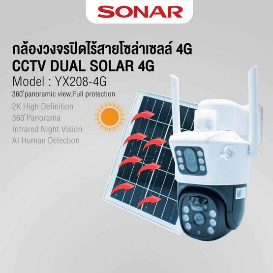 SONAR กล้องวงจรปิด IP Camera รุ่น YX208-4G