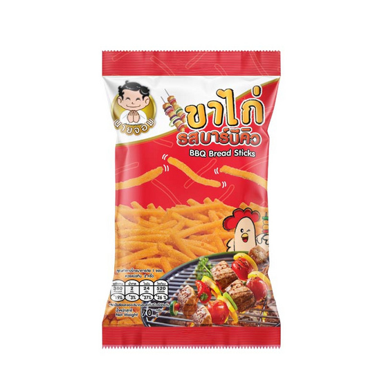 นายจอม ขาไก่รสบาร์บีคิว 70 กรัม (แพ็ก 6 ชิ้น)