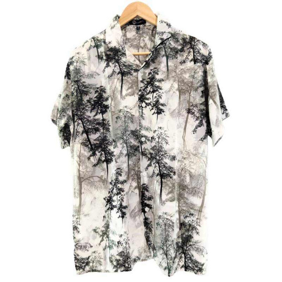 THE ROOM'S เสื้อฮาวายแขนสั้น ผ้าสปัน ลาย Forest THE ROOM'S เสื้อฮาวายแขนสั้น ผ้าสปัน ลาย Forest
