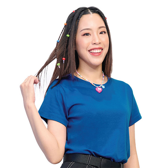 M2S Lifestyle เสื้อยืดคอกลมหญิง น้ำเงินทะเลลึก