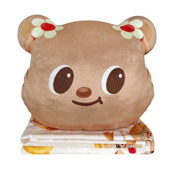 หมอนผ้าห่มน้องเนย สีครีม