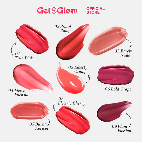 Get&Glow ลิปกลอส Get Ready Lip Gloss 2.5 กรัม Get&Glow ลิปกลอส Get Ready Lip Gloss 2.5 กรัม