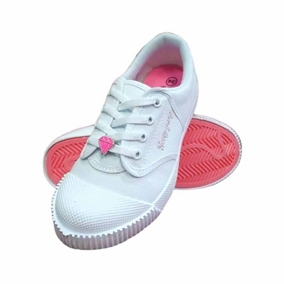 รองเท้านักเรียน ผ้าใบ Gerry Gang รุ่น PK-888 สีขาว รองเท้านักเรียน ผ้าใบ Gerry Gang รุ่น PK-888 สีขาว