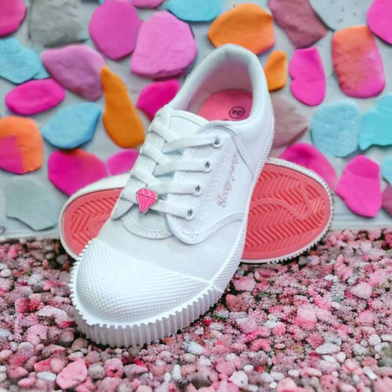 รองเท้านักเรียน ผ้าใบ Gerry Gang รุ่น PK-888 สีขาว รองเท้านักเรียน ผ้าใบ Gerry Gang รุ่น PK-888 สีขาว
