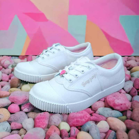 รองเท้านักเรียน ผ้าใบ Gerry Gang รุ่น PK-888 สีขาว รองเท้านักเรียน ผ้าใบ Gerry Gang รุ่น PK-888 สีขาว