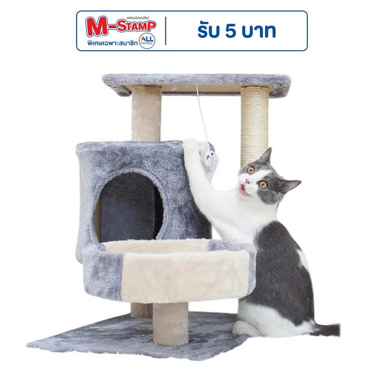 TS Modern Living คอนโดแมวลับเล็บแมว (เทาอ่อน) รุ่น PET0051GY
