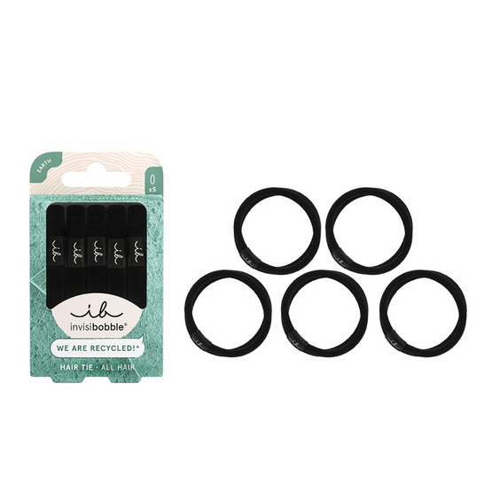 invisibobble ยางรัดผม รุ่น Earth ยางรัดผมแบบผ้า สี Black (1 กล่องบรรจุ 5 ชิ้น)
