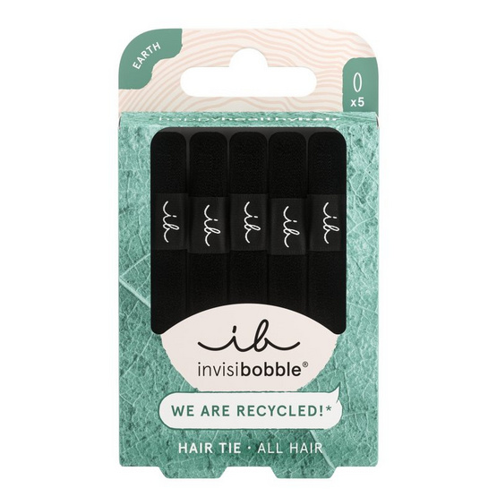 invisibobble ยางรัดผม รุ่น Earth ยางรัดผมแบบผ้า สี Black (1 กล่องบรรจุ 5 ชิ้น)