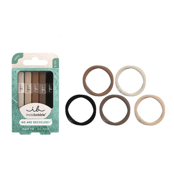 invisibobble ยางรัดผม รุ่น Earth ยางรัดผมแบบผ้า สี Mocha (1 กล่องบรรจุ 5 ชิ้น)