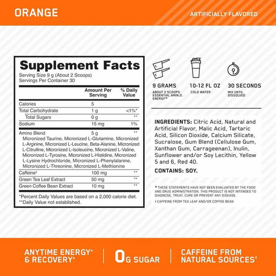 Optimum Nutrition อะมิโน เอนเนอร์จี้ รสส้ม Optimum Nutrition อะมิโน เอนเนอร์จี้ รสส้ม