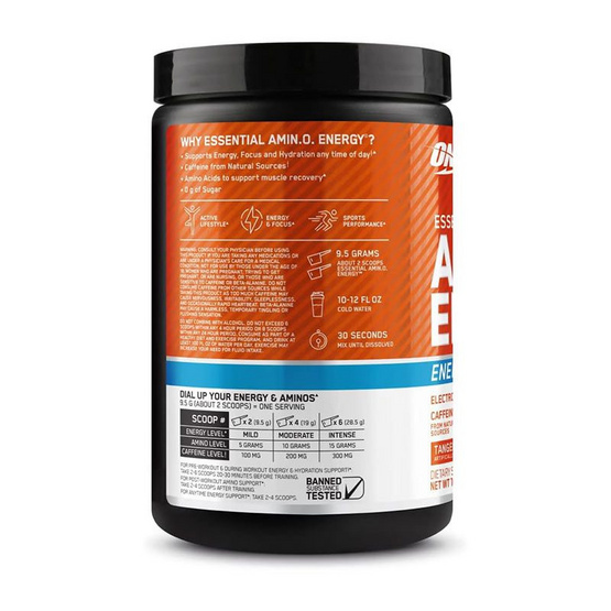 Optimum Nutrition อะมิโน เอนเนอร์จี้ พลัส อิเล็กโทรไลต์ รสส้ม แทนเจอะรีน Optimum Nutrition อะมิโน เอนเนอร์จี้ พลัส อิเล็กโทรไลต์ รสส้ม แทนเจอะรีน