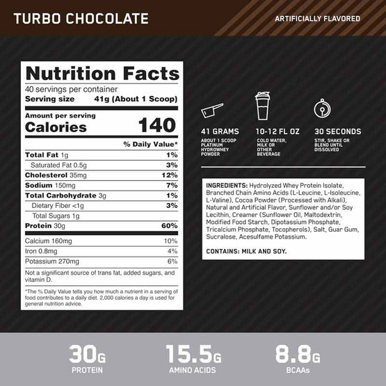 Optimum Nutrition พี ไฮโดรเวย์ เวย์โปรตีน 3.6 ปอนด์ รสเทอร์โบ ช็อกโกแลต Optimum Nutrition พี ไฮโดรเวย์ เวย์โปรตีน 3.6 ปอนด์ รสเทอร์โบ ช็อกโกแลต