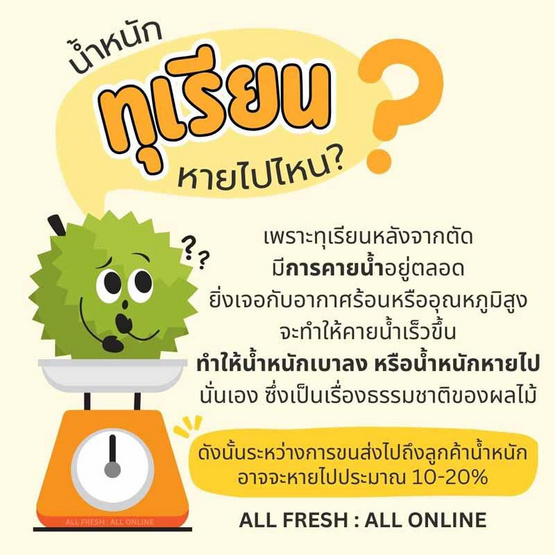 ทุเรียนหมอนทอง 2 ลูก 2.7-3 กก. สวนเจ้าพายุ จ.จันทบุรี ทุเรียนหมอนทอง 2 ลูก 2.7-3 กก. สวนเจ้าพายุ จ.จันทบุรี