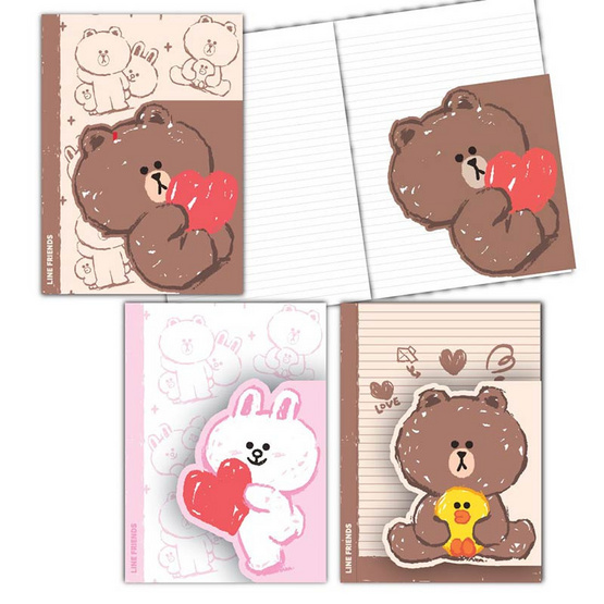 CODE:D สมุดปกปีกสันกาว B5 LINE FRIENDS คละลาย (แพ็ก 3 เล่ม) CODE:D สมุดปกปีกสันกาว B5 LINE FRIENDS คละลาย (แพ็ก 3 เล่ม)