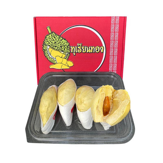 ทุเรียนหมอนทองแกะเนื้อ 1 กก. ทุเรียนทองถนนจันท์