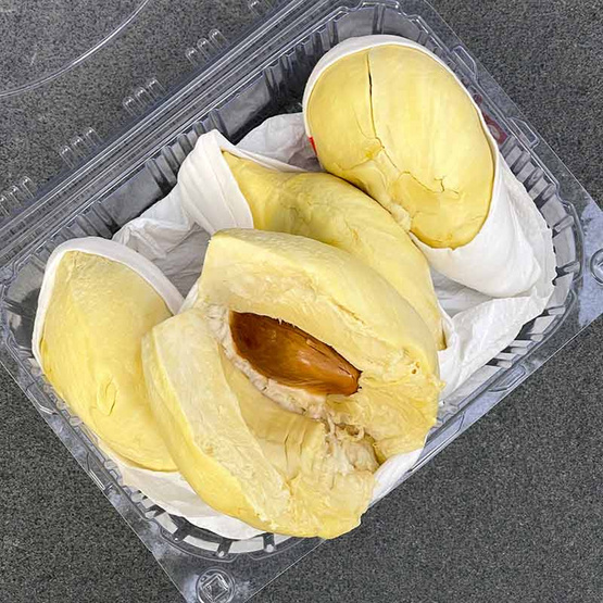 ทุเรียนหมอนทองแกะเนื้อ 1 กก. ทุเรียนทองถนนจันท์