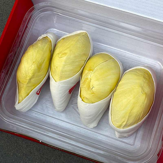 ทุเรียนหมอนทองแกะเนื้อ 1 กก. ทุเรียนทองถนนจันท์