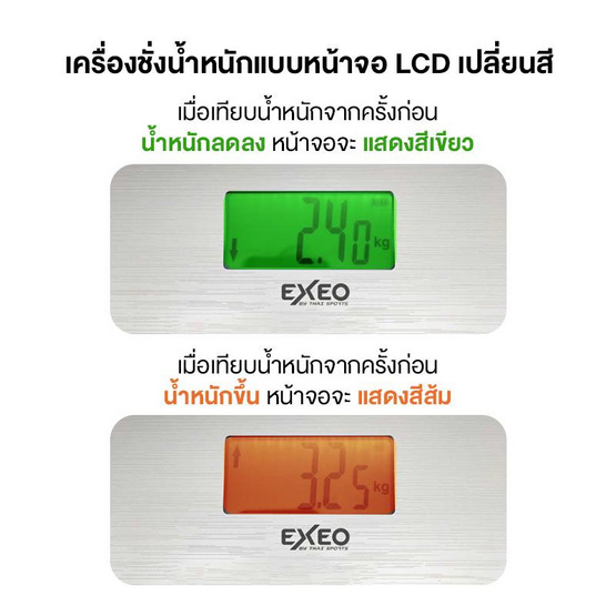 EXEO เครื่องชั่งน้ำหนัก รุ่น EB5637HR รองรับถึง 180 กก. สีเทา EXEO เครื่องชั่งน้ำหนัก รุ่น EB5637HR รองรับถึง 180 กก. สีเทา