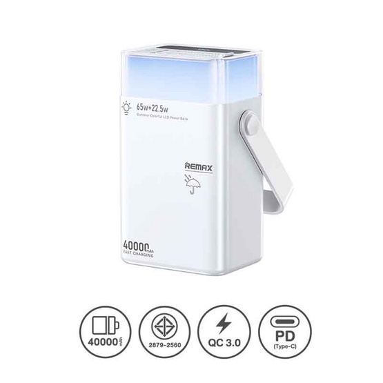 Remax Power Bank 40000 mAh รุ่น RPP-596(65W) Remax Power Bank 40000 mAh รุ่น RPP-596(65W)