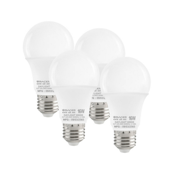 RACER หลอดไฟ LED 16 วัตต์ แพ็ก4 แสงขาว RACER หลอดไฟ LED 16 วัตต์ แพ็ก4 แสงขาว