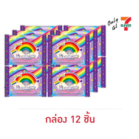 โอเค กัมมี่เรนโบว์กลิ่นผลไม้รวม 25 กรัม (กล่อง 12 ชิ้น) โอเค กัมมี่เรนโบว์กลิ่นผลไม้รวม 25 กรัม (กล่อง 12 ชิ้น)