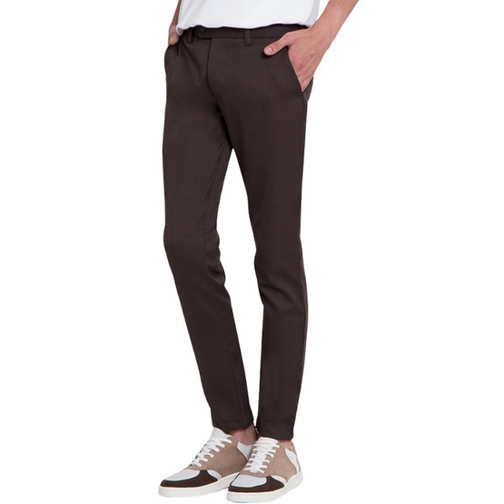 THE ROOM'S - เดอะรูม กางเกงสแล็คขายาว ขากระบอกเล็ก สีน้ำตาล